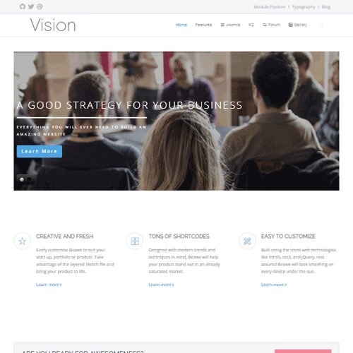 قالب حرفه ای شرکتی و تجاری رایگان جوملا 3 - Vision